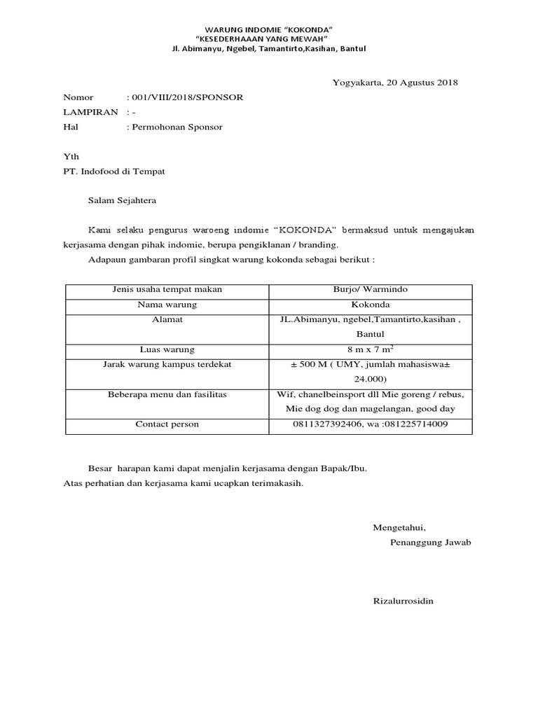 Proposal Iklan Warung Good Day Fix