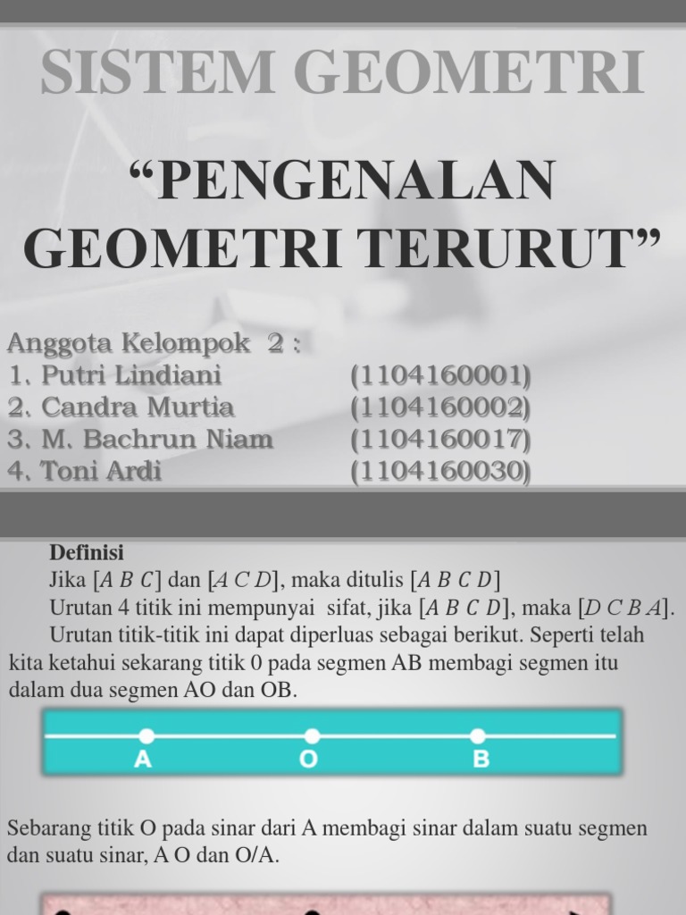 Konsep Dasar Geometri Terurut | PDF | Metode & Bahan Ajar