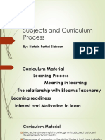 Subjects and Curriculum Process