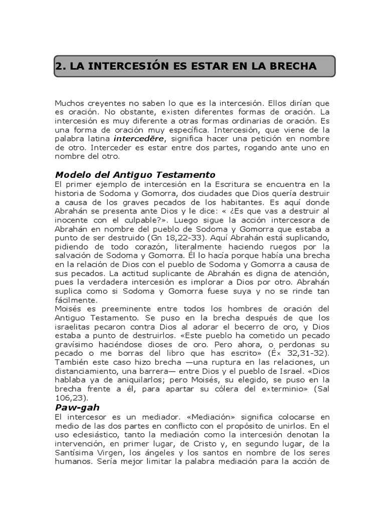 La Intercesión: Oración y Mediación | PDF | Oración | Profeta