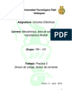 Practica 3 Divisor de Voltaje y Corriente