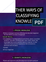 Other Ways of Classifying Knowledge