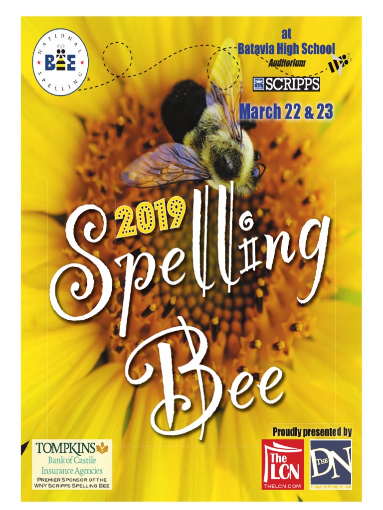 2019 Regional Spelling Bee program | Spelling