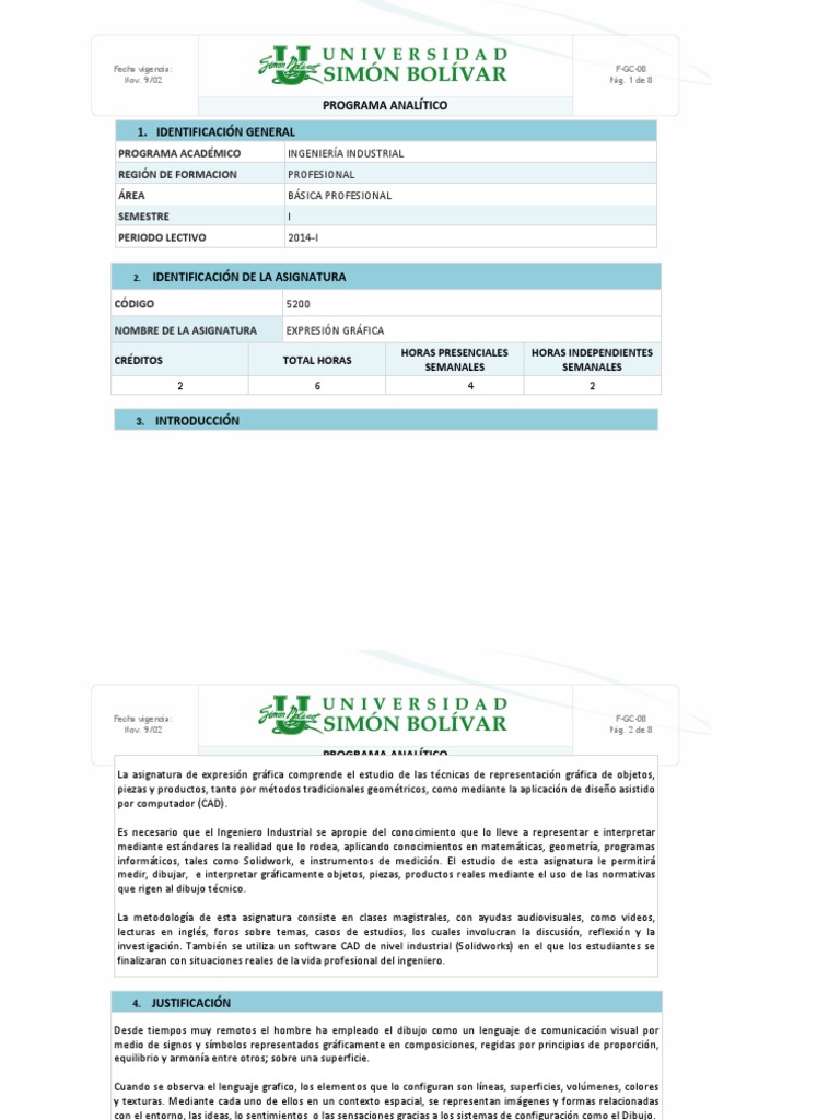 Programa Analítico de Dibujo Técnico | PDF | Dibujo | Programa de ...