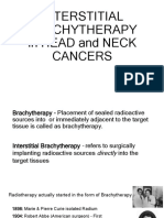 Interstitial Brachytherapy in Head and Neck Cancers