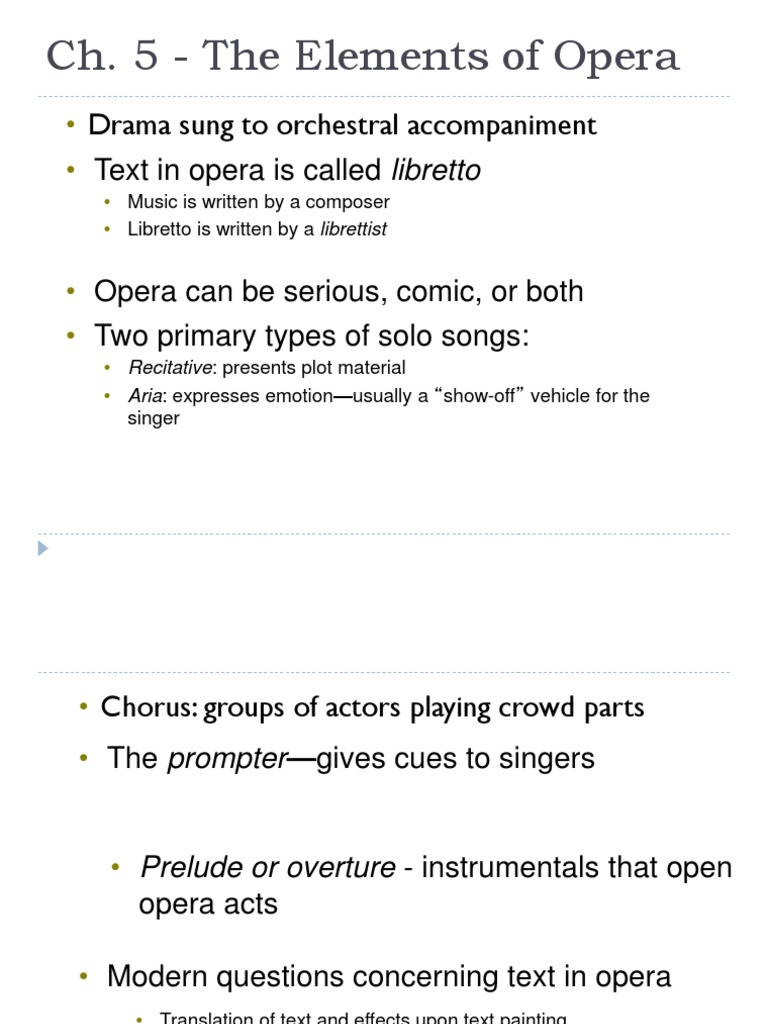 Key Elements of Opera Explained | PDF | Opera | Compositions