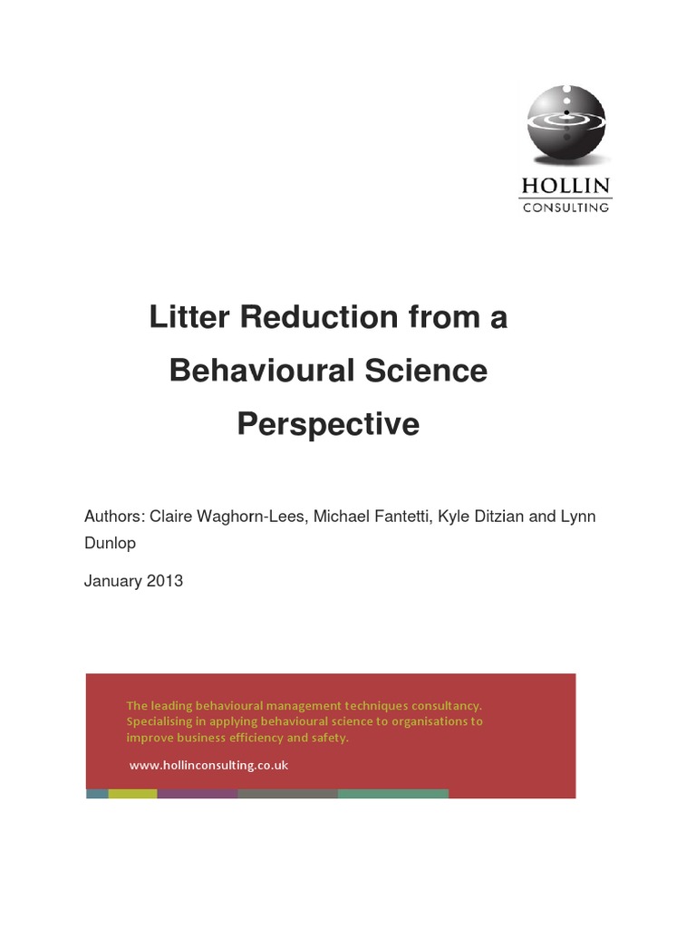 Behavioral Strategies for Litter Reduction | PDF | Reinforcement | Behavior