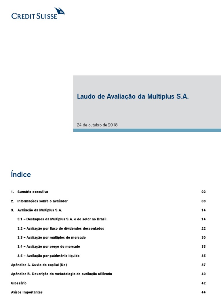 Avaliação Econômica da Multiplus S.A. | PDF | Aquisição | Dividendo