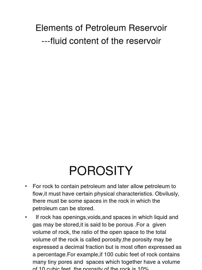 Key Properties of Petroleum Reservoirs | PDF | Porosity | Permeability ...