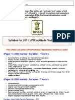 UPSC Civil Services Preliminary 2011 Syllabus for Aptitude Test