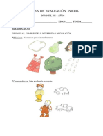 Prueba de Evaluación Inicial Infantil 4 Años Matemáticas