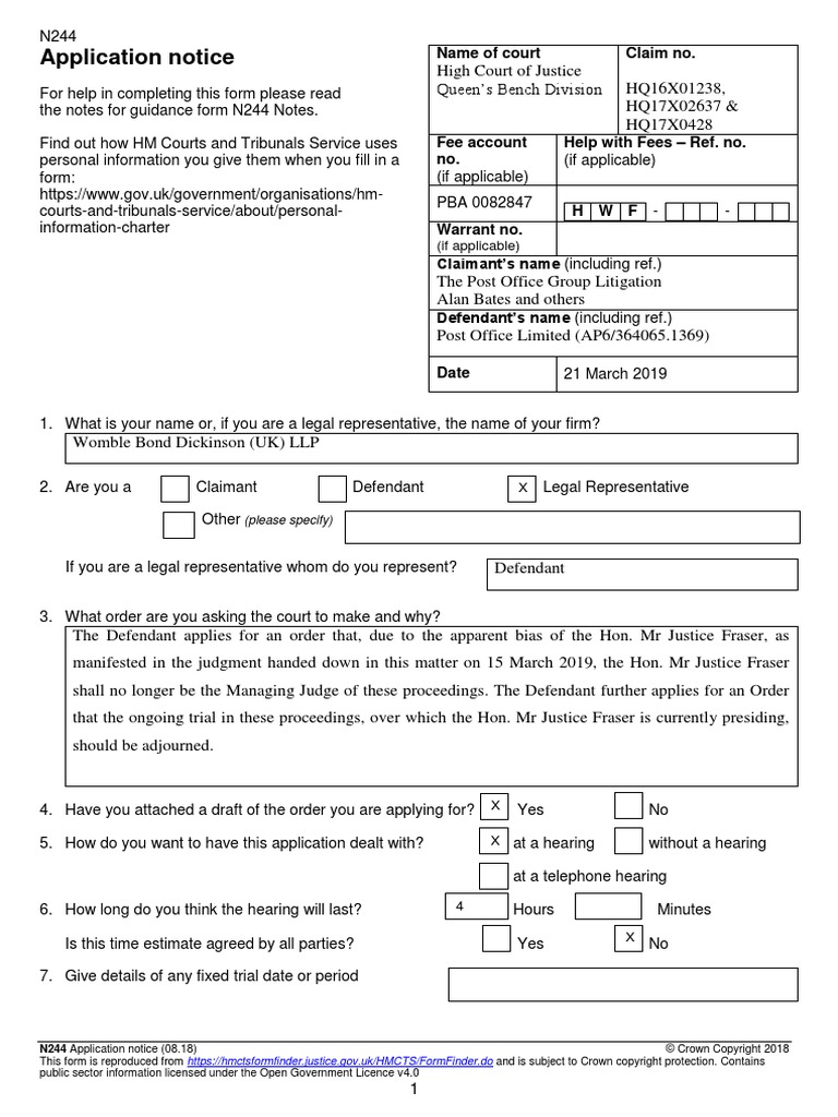 Horizon Trial: Application To Recuse Presiding Judge | PDF | Judicial ...