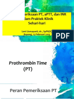 New PPT Pemeriksaan PT, Aptt, Dan Inr Dalam Praktek Klinik Sehari-Hari