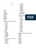 Ejemplos de Sustantivos