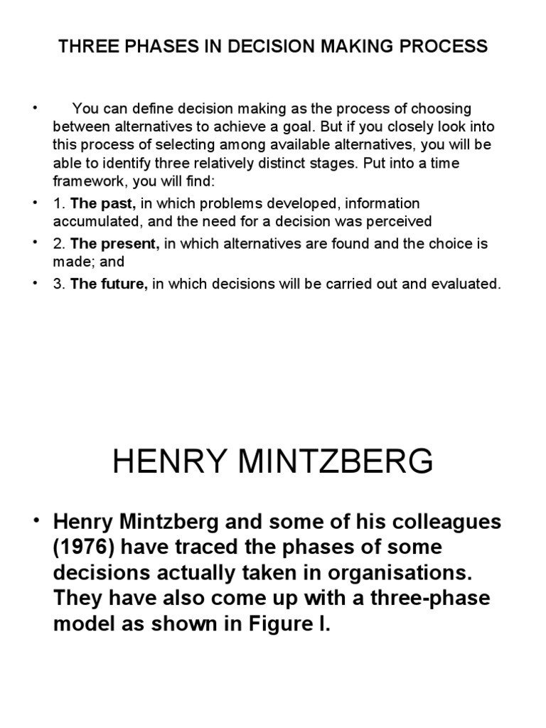 Three Phases in Decision Making Process | PDF | Decision Making | Cognition