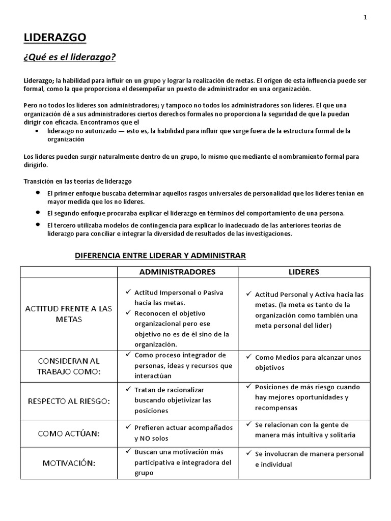 Liderazgo Transformacional y Personal | PDF | Liderazgo | Ciencia cognitiva