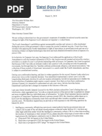Letter to the Department of Justice - March 21, 2019