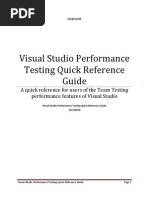 Visual Studio Performance Testing Quick Reference Guide