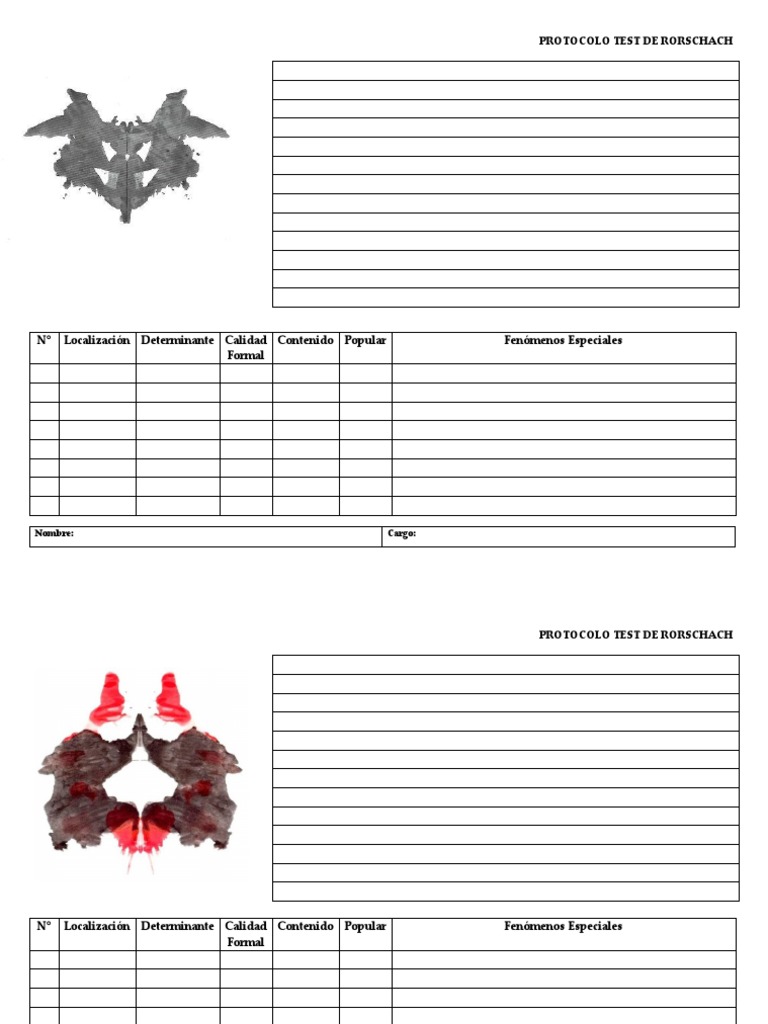 Protocolo Test De Rorschach Pdf Informática Y Tecnología De La
