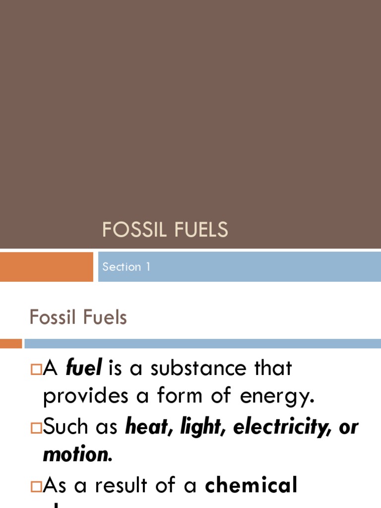 Fossil Fuels Pdf