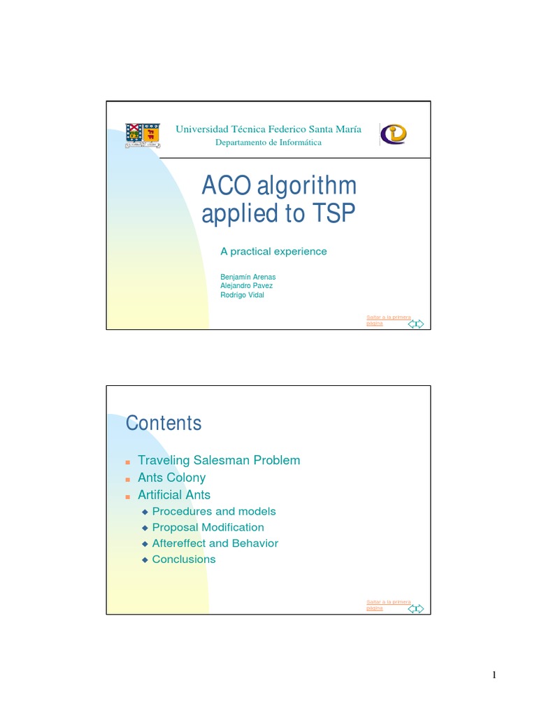 ACO Algorithm for TSP Optimization | PDF | Discrete Mathematics ...