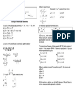 Avaliação Trimestral de Matemática 8