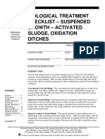 Biological Treatment Checklist - Suspended Growth - Activated Sludge, Oxidation Ditches