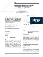 Informe Laboratorio Transistores Polarizado en Divisor de Voltaje