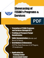 Showcasing of TESDA's Programs & Services