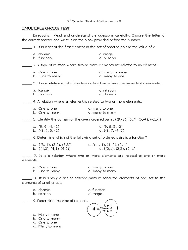 Grade 8 Science 3rd Quarter Topics