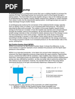 Centrifugal Pump: Net Positive Suction Head (NPSH)