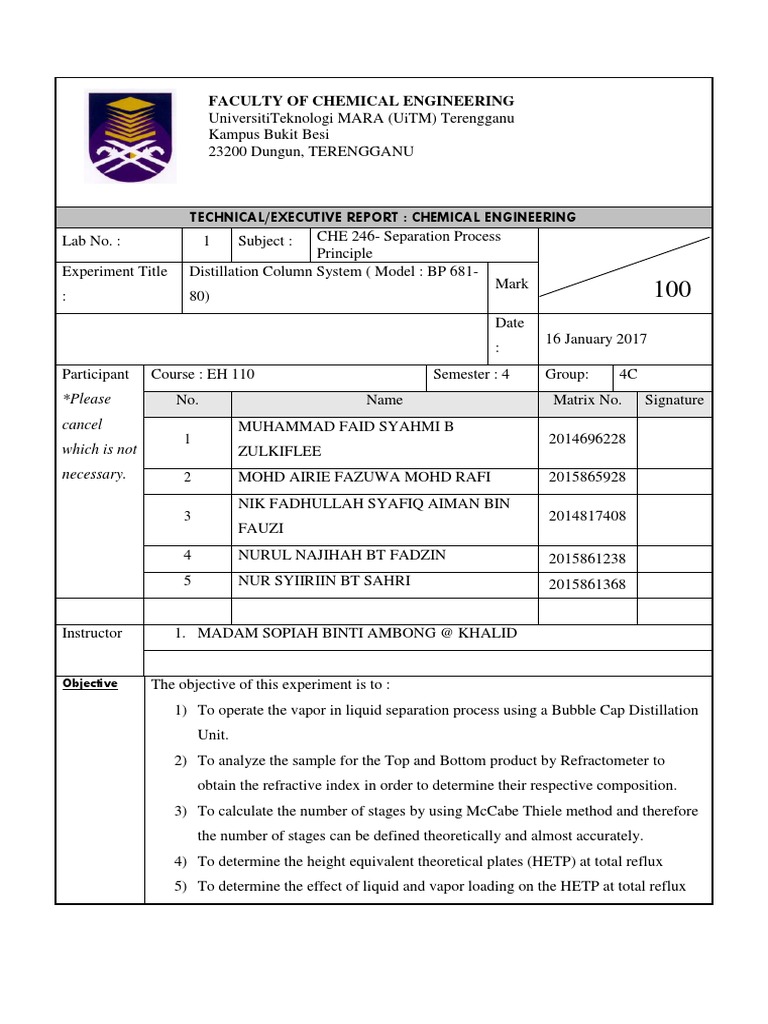 Distillation lab report image