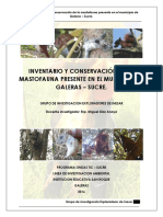 Inventario y Conservación de La Mastofauna Presente en El Municipio de Galeras - Sucre