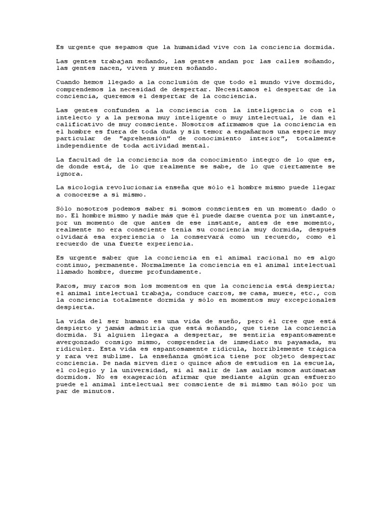 El Despertar de La Conciencia | PDF | Conciencia | Conocimiento