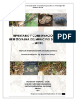 Inventario y Conservación de La Herpetofauna Presente en El Municipio de Galeras - Sucre