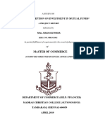 "Consumer Perception On Investment in Mutual Funds": Master of Commerce