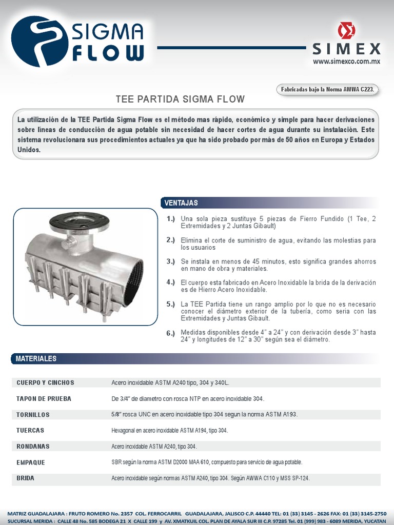 TEE Partida de Acero Inoxidable | PDF | Acero | Tornillo