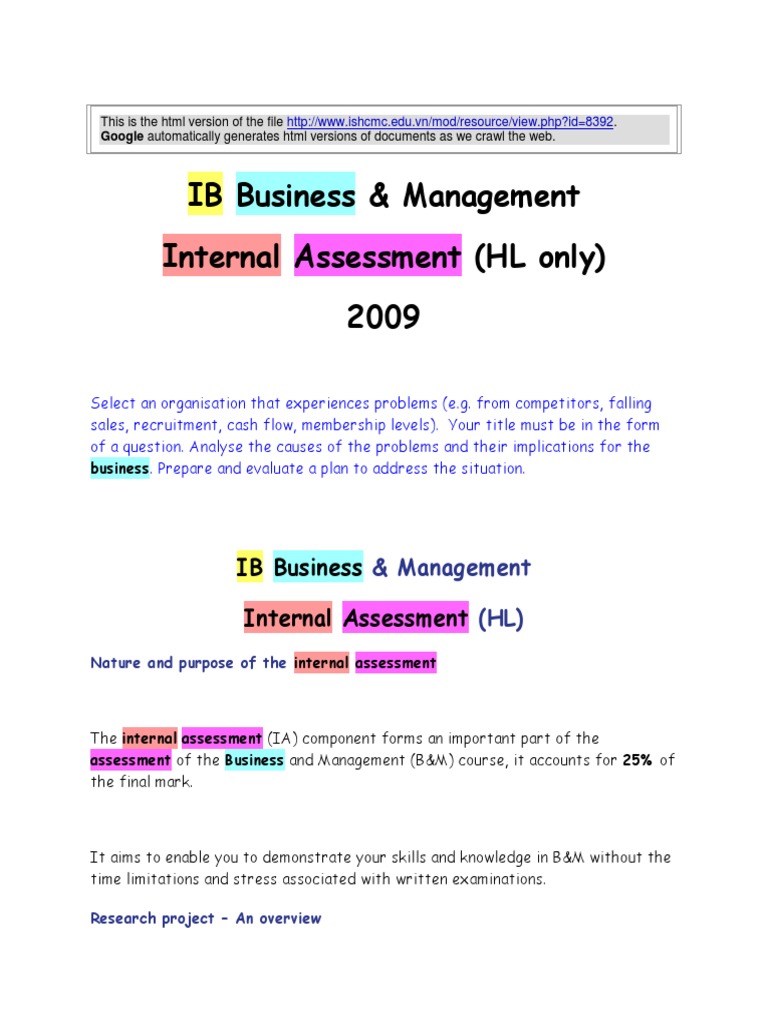 IB Business IA HL.docx Evaluation Theory