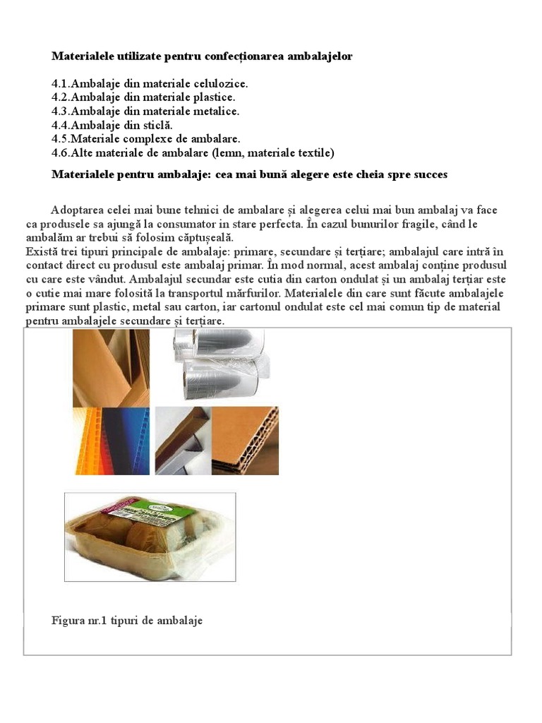 Tema 4 Materialele Utilizate La Ambalaje | PDF