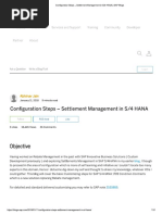 S4 Hana Settlement Managment Config
