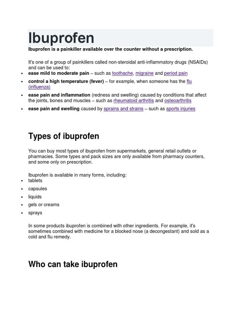 Ibuprofen | PDF | Nonsteroidal Anti Inflammatory Drug | Analgesic