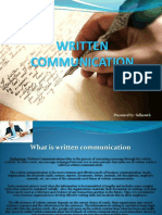 Written Communication: Presented By: Sidharath