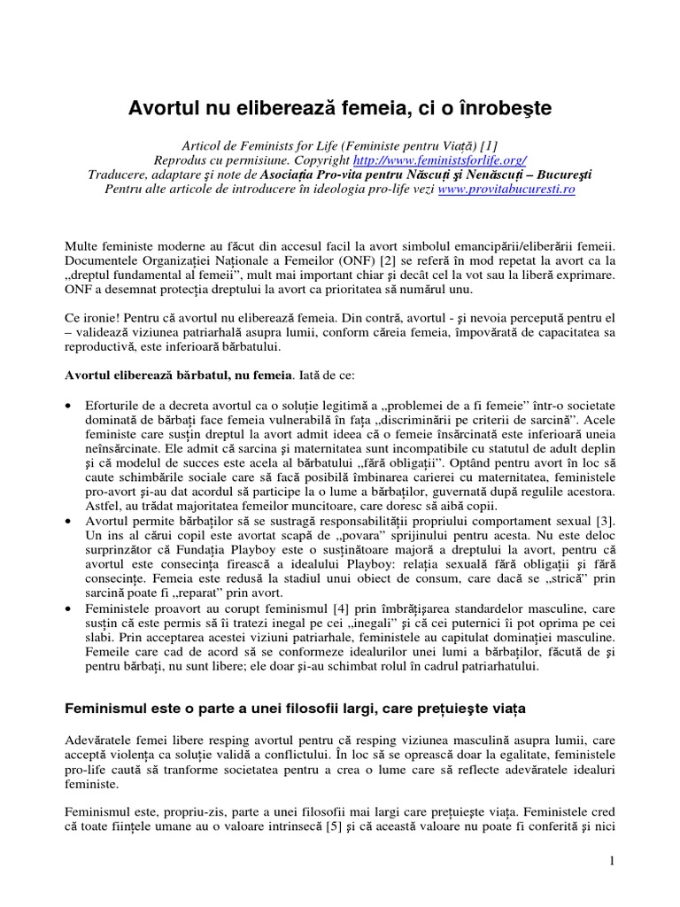 Avortul Eliberarea Femeii PDF | PDF
