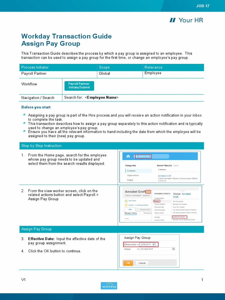Assigning Pay Groups in Workday | PDF | Business Process | Communication