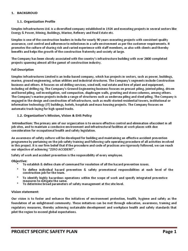 EHS Plan SIL.pdf Personal Protective Equipment Safety