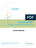 Accuplacer: Sample Questions For Students