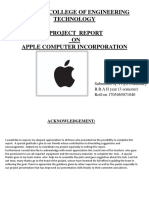 Apple Computer Inc. Project Report