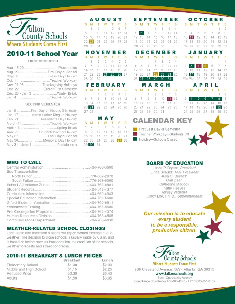 Fulton County School Calendar 2026-27 | PDF | Holidays | Observances