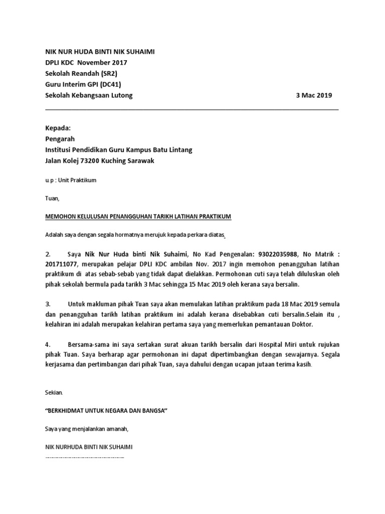Surat Penangguhan Praktikum Pdf