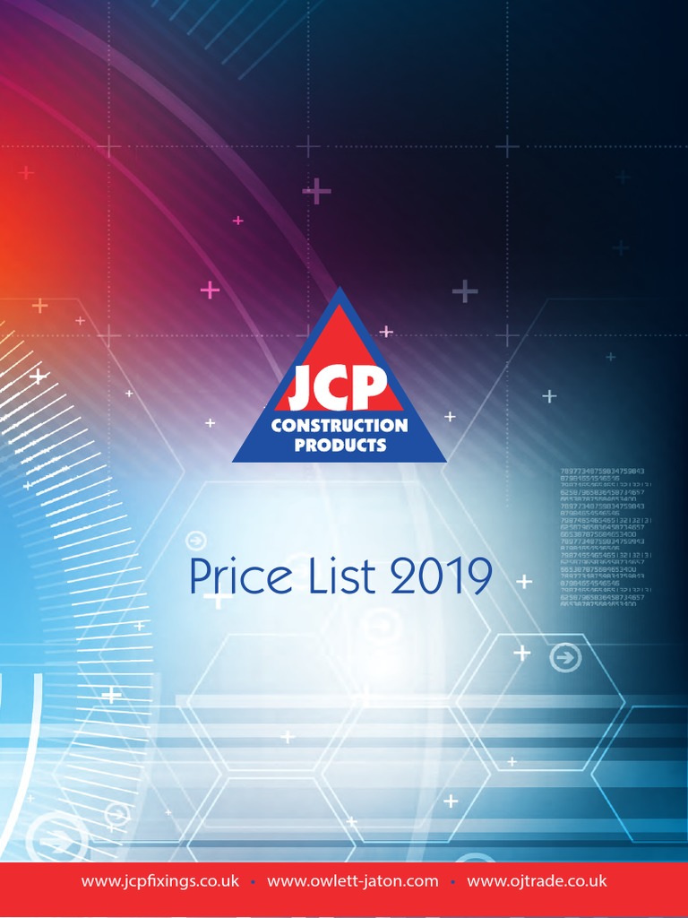 JCP Price List 2019 PDF PDF Screw Anchor